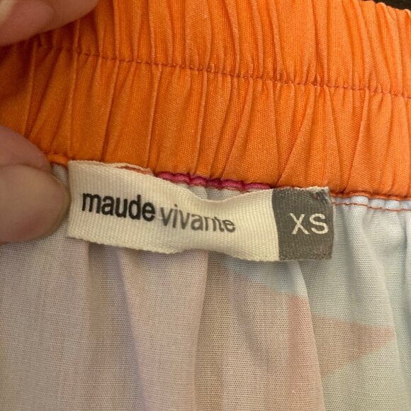 Womens Maude Vivante Ada Large Floral Boho Tiered Midi Skirt XS Pockets #37 - Picture 5 of 7